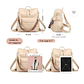 Bolso Mochila Moda Mujer Beige Mediana - Miniatura 3