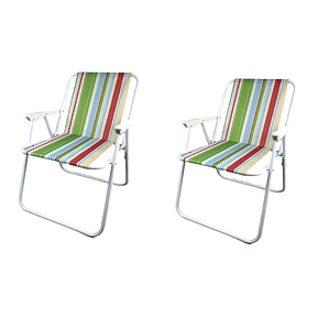 Pack 2 Sillas De Playa Plegable Sillas De Camping Plegables