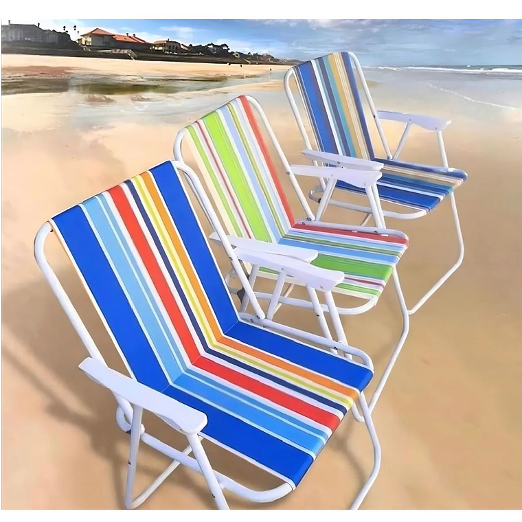 Pack 2 Sillas De Playa Plegable Sillas De Camping Plegables 2