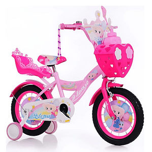 Bicicleta Aro 12 Infantil Rosa flores