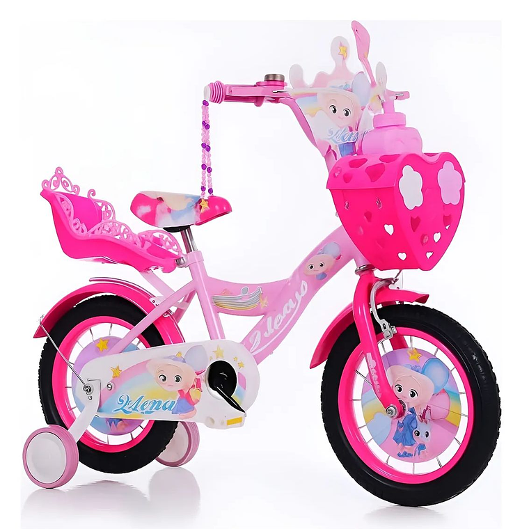 Bicicleta Aro 12 Infantil Rosa flores 1