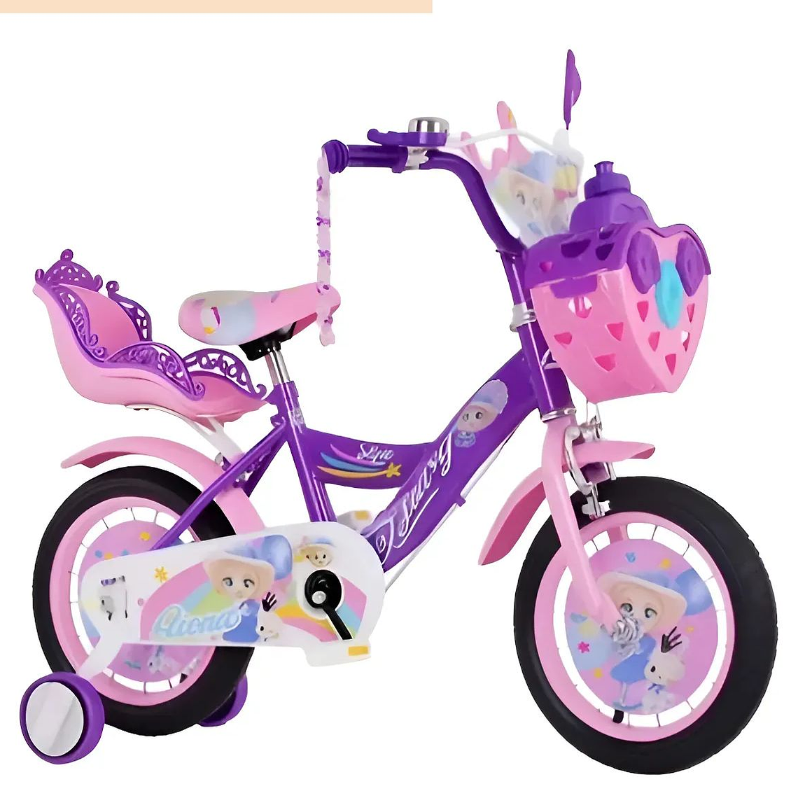 Bicicleta Aro 12 Infantil violeta flores 1
