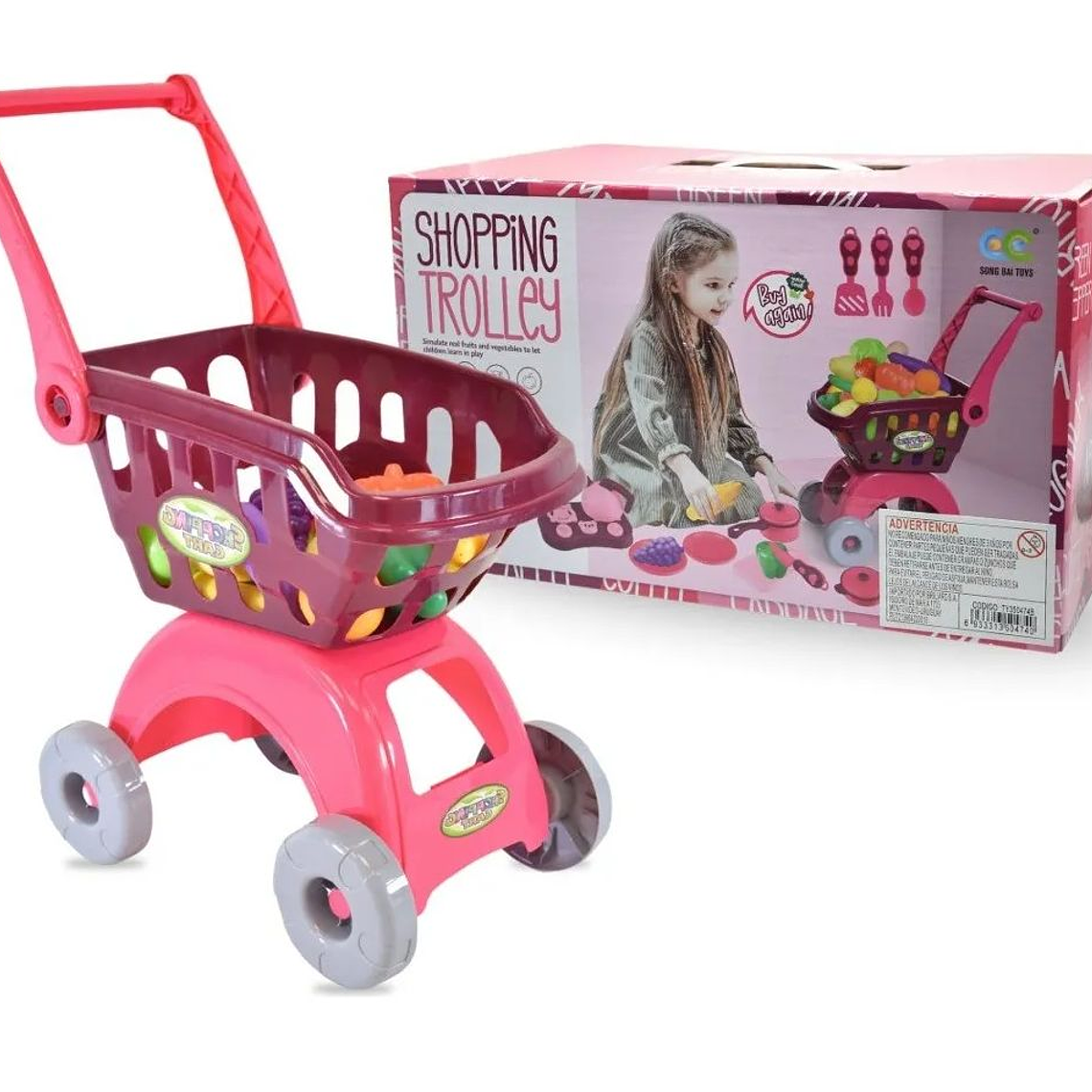 Juego Carro De Supermercado Con Frutas Y Verduras 1