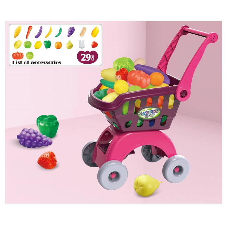 Juego Carro De Supermercado Con Frutas Y Verduras 3