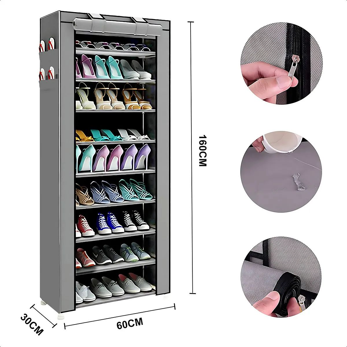 Zapatero 9 Pisos Armable Organizador Con Funda 4