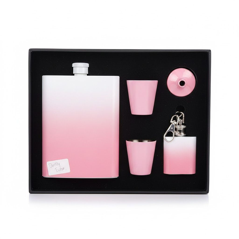 Set Petaca Licorera De Aluminio Con Accesorios Tapa Rosca 1