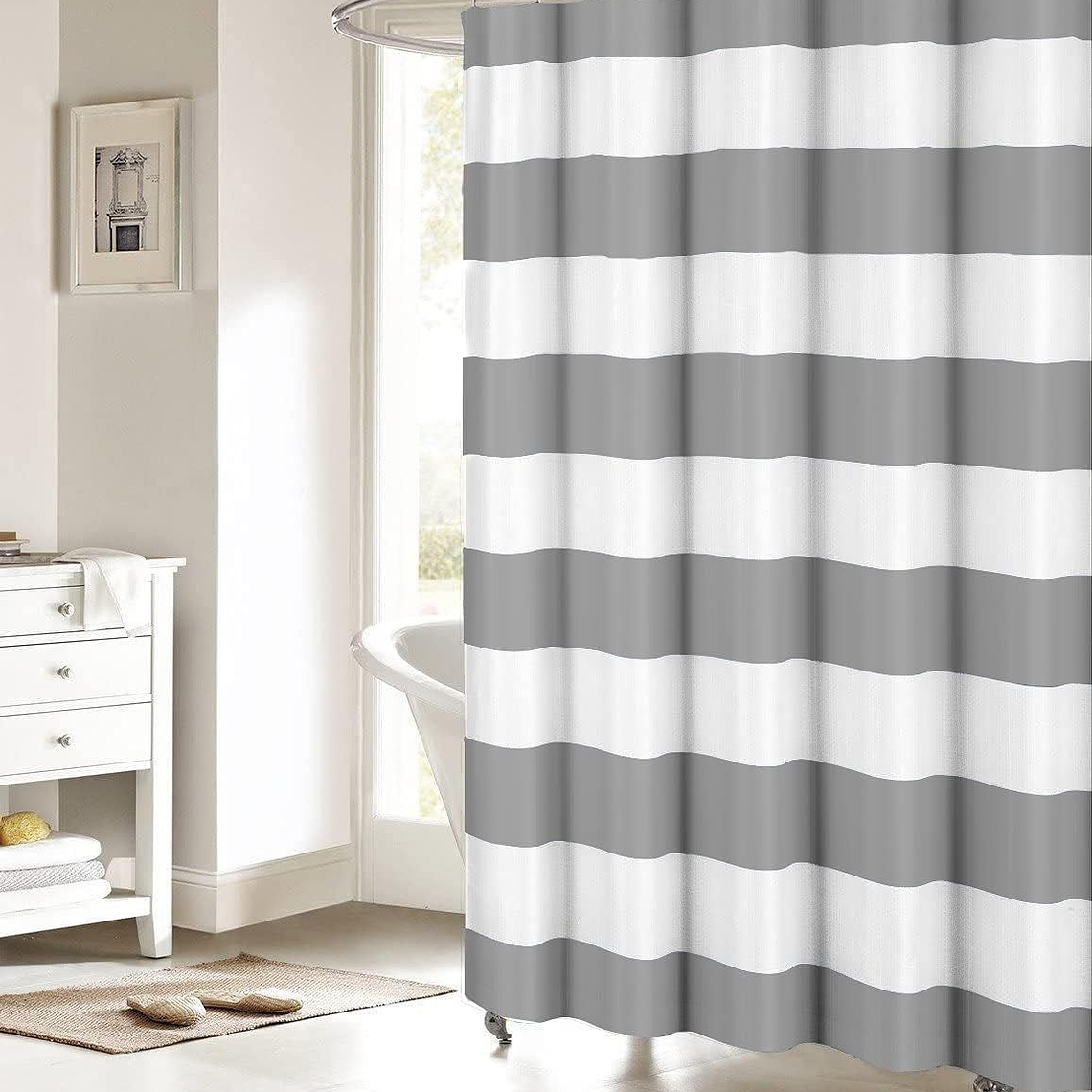 Cortina de baño Blanco con Gris 1