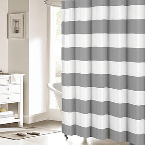 Cortina de baño Blanco con Gris