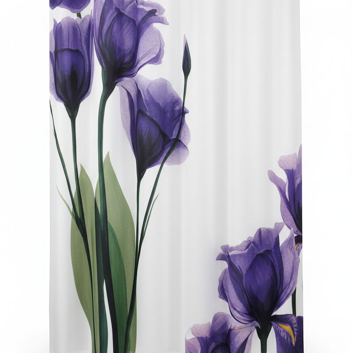 Cortina de baño poliester tela flores 2