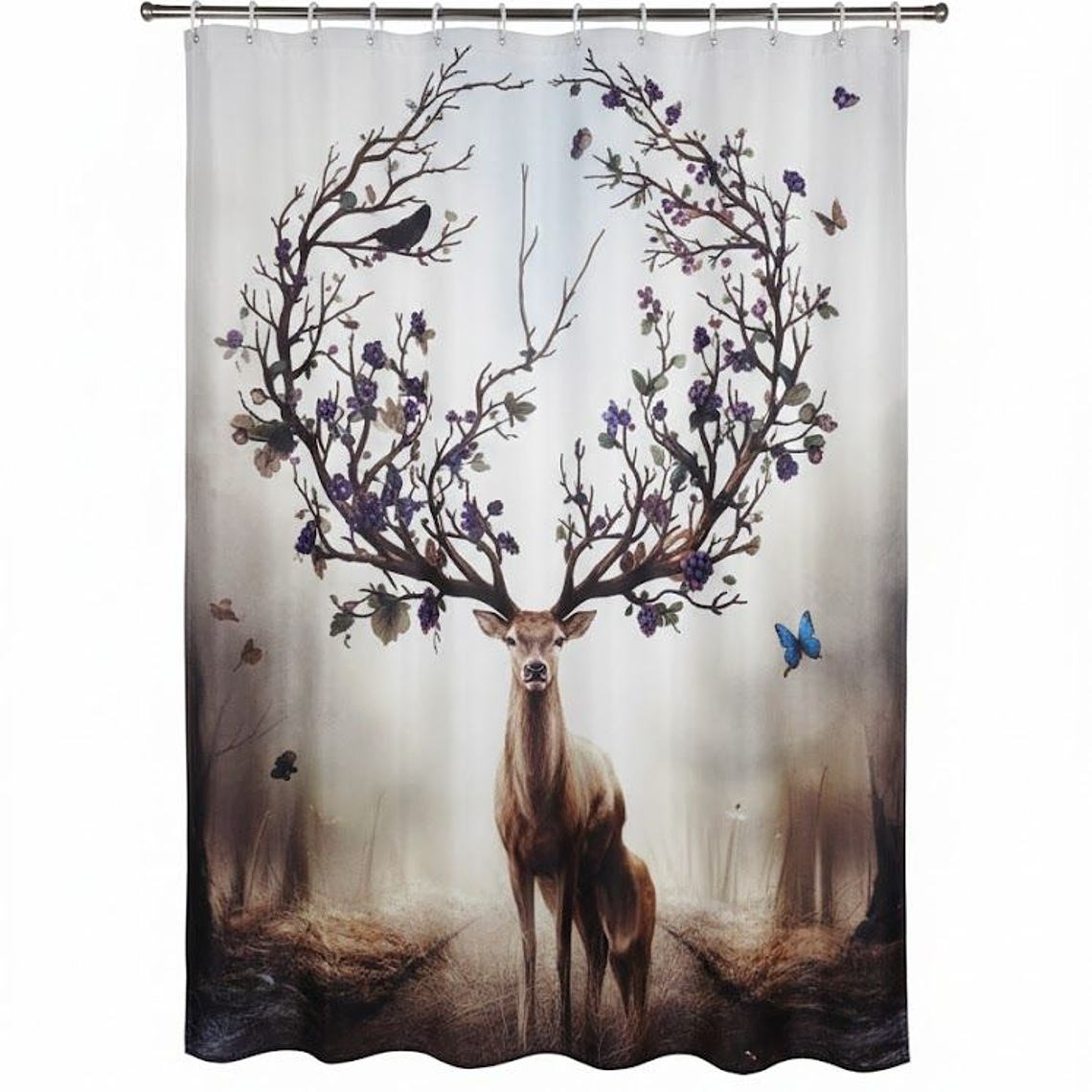 Cortina de baño poliester tela Alce 2