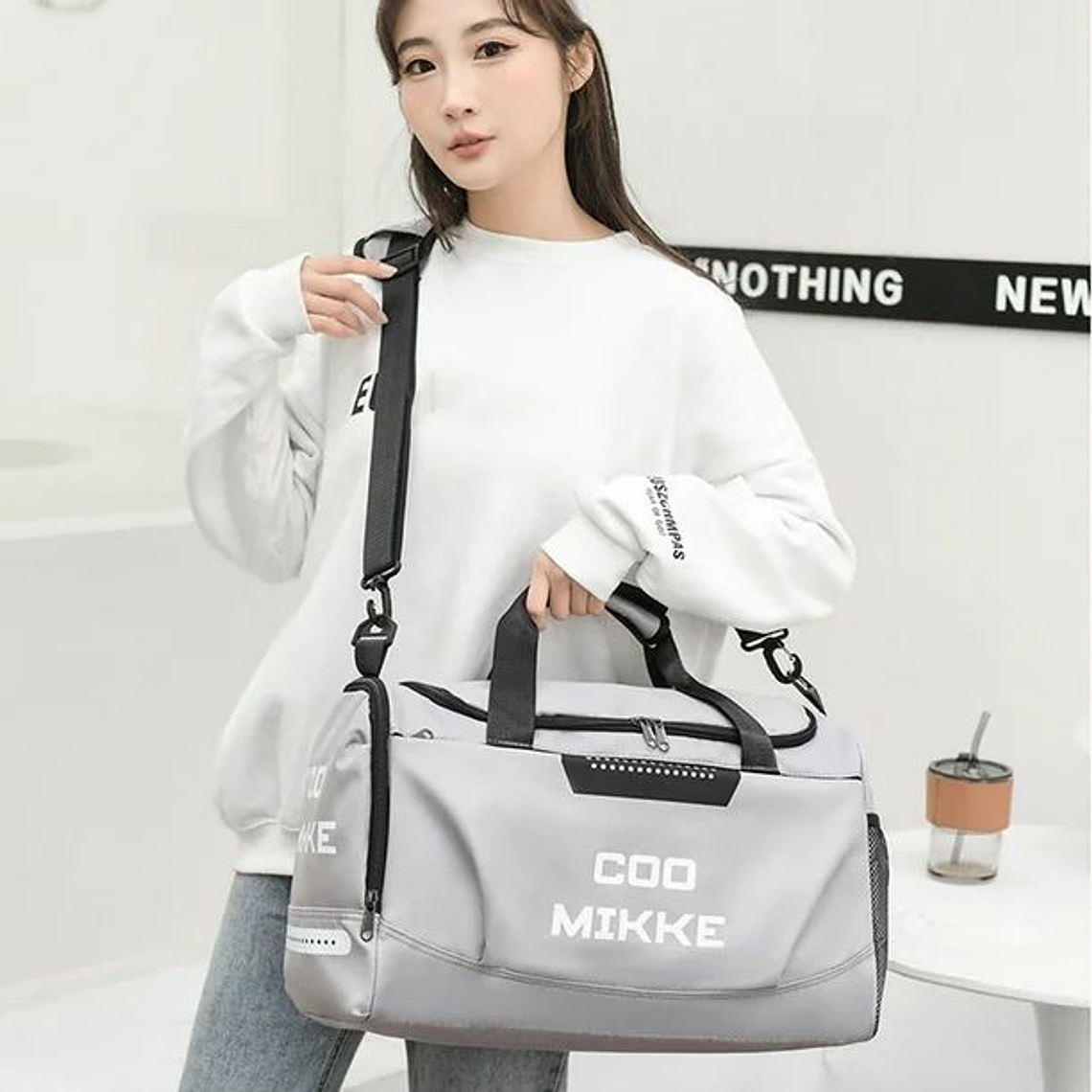 Bolso De Hombro Maleta Sports Gym Bolsa De Viaje letras 4