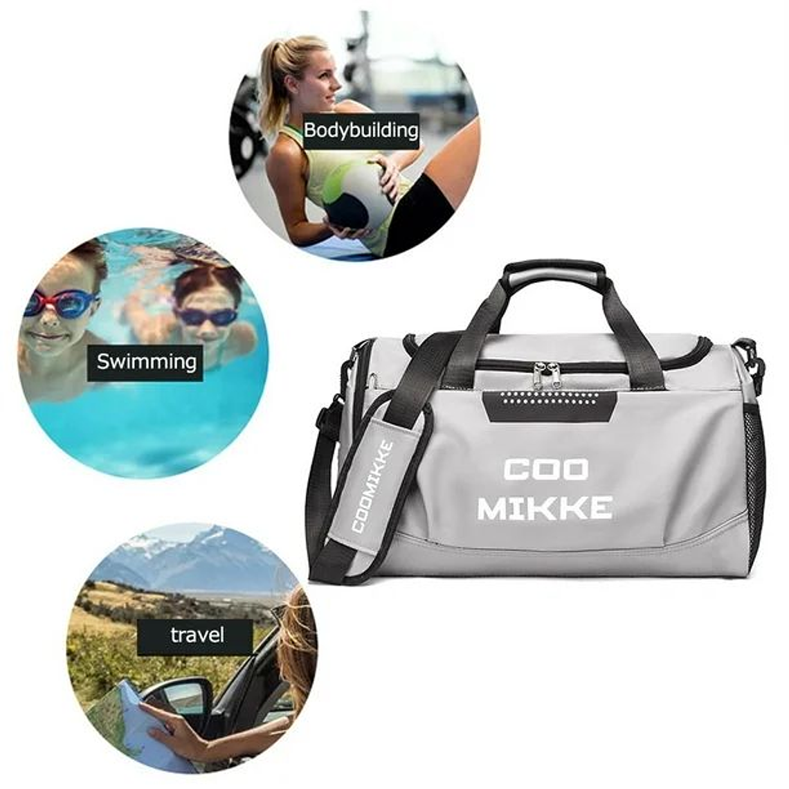 Bolso De Hombro Maleta Sports Gym Bolsa De Viaje letras 6