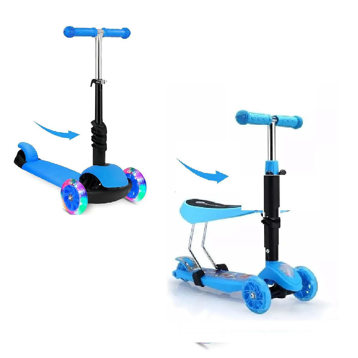Scooter Monopatin 3 En 1 Ajustable azul 3