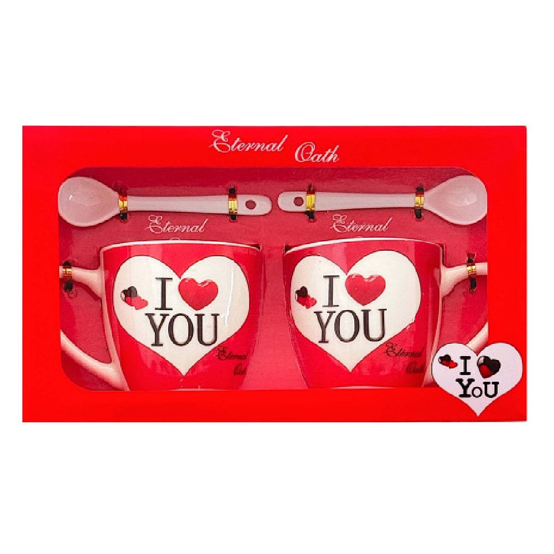 JUEGO DE TAZAS 4 PIEZAS I LOVE SAN VALENTIN 1
