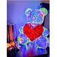 Oso Corazon con luz Led 40cm San Valentin Regalo - Miniatura 5