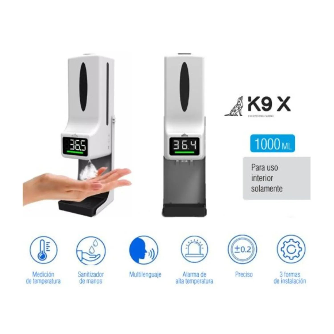Dispensador con Sensor Inteligente y Termómetro K9X 3