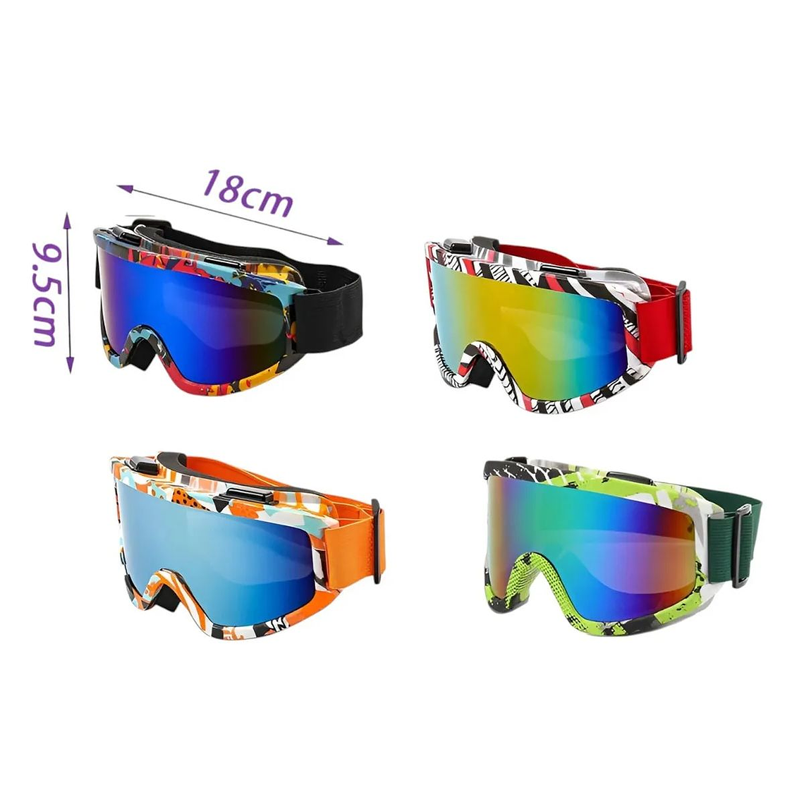 Gafas Antiparras Deportivas Uv Protección Esquí Variados Espejada 3