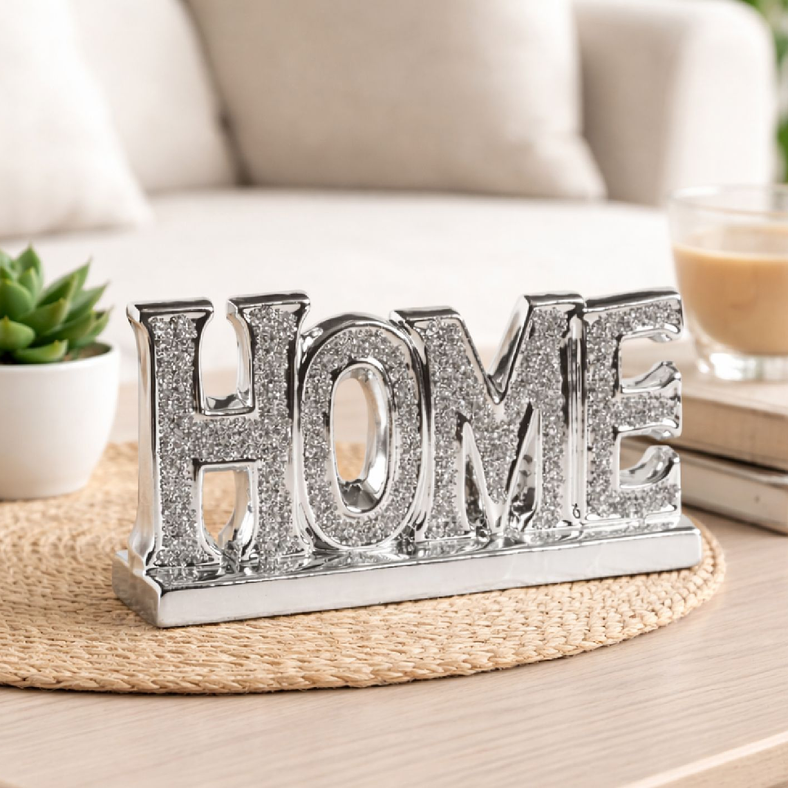 Adorno de cristal plateado brillante 1