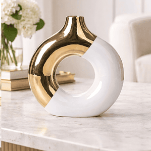 Adorno Jarron Dorado Elegante