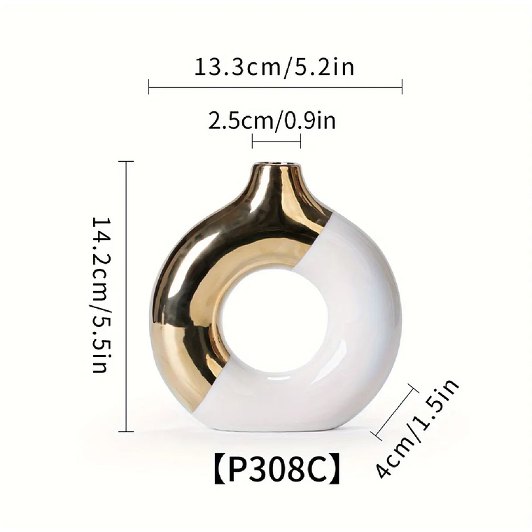 Adorno Jarron Dorado Elegante 3