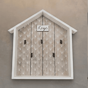 Porta Llaves De Pared Estante De Pared De Madera Con Ganchos