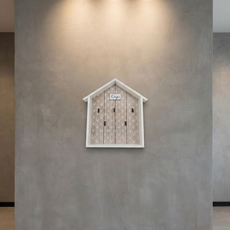 Porta Llaves De Pared Estante De Pared De Madera Con Ganchos 3