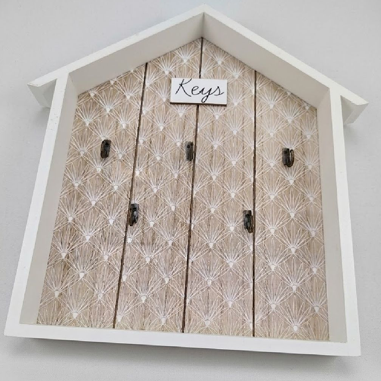 Porta Llaves De Pared Estante De Pared De Madera Con Ganchos 4