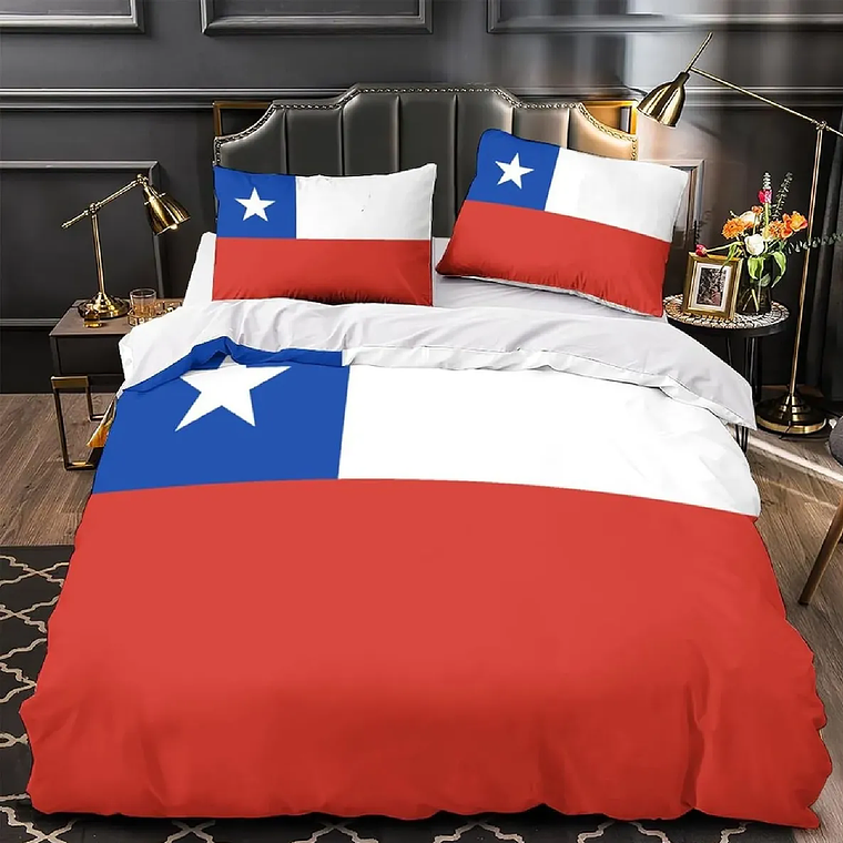 Plumon Cobertor Chiporro 2 Plazas Banderas Chile Argentina y Venezuela 4