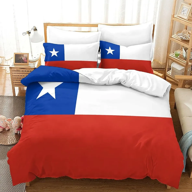 Plumon Cobertor Chiporro 2 Plazas Banderas Chile Argentina y Venezuela 5