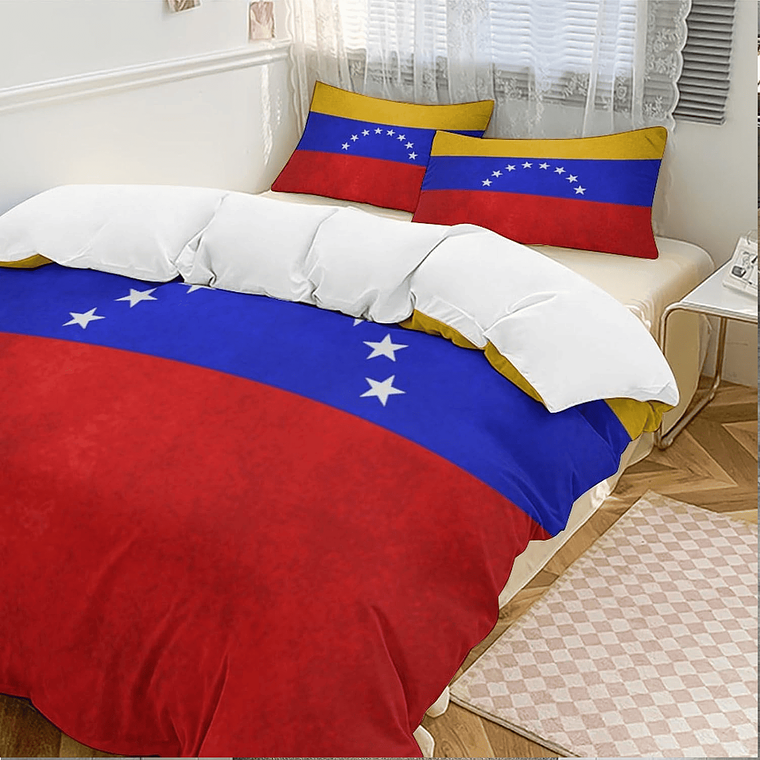 Plumon Cobertor Chiporro 2 Plazas Banderas Chile Argentina y Venezuela 3
