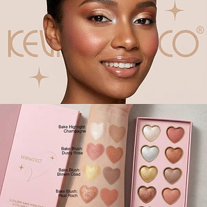 Paleta de Rostro Kevin & Coco: Bake Highlight & Blush (10 Tonos)