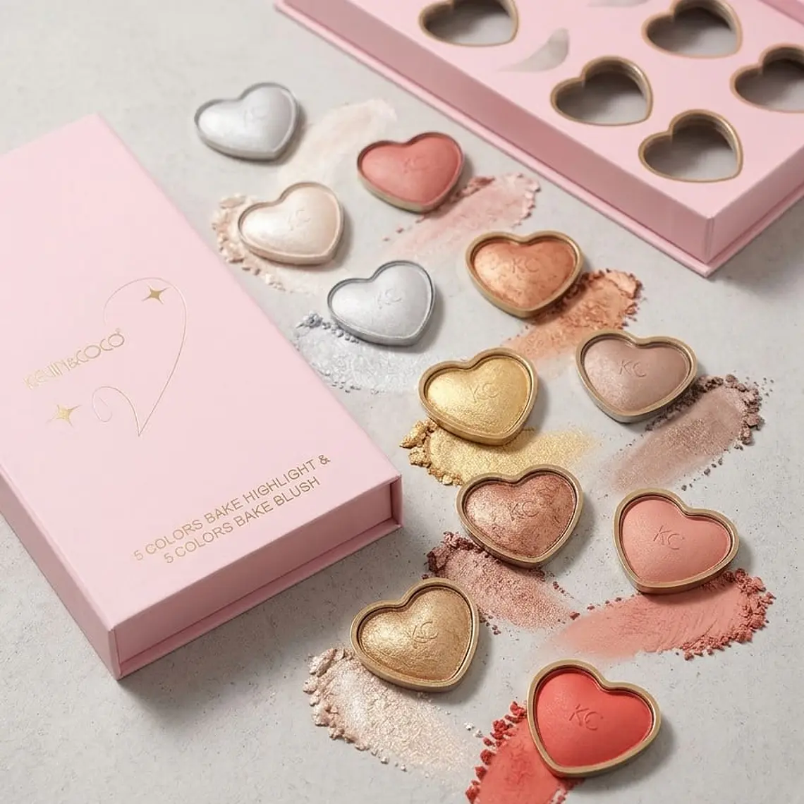 Paleta de Rostro Kevin & Coco: Bake Highlight & Blush (10 Tonos) 3