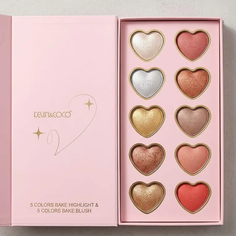 Paleta de Rostro Kevin & Coco: Bake Highlight & Blush (10 Tonos) 2