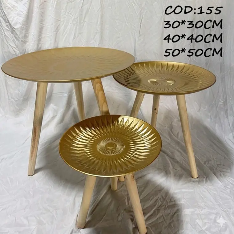 Set de 3 Mesas Nido Golden Sun – Elegancia Versátil 1