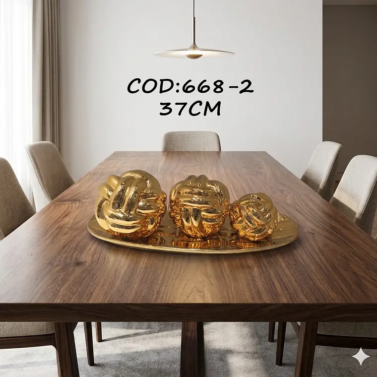 Centro de Mesa Golden Knot – Lujo y Diseño Geométrico 2