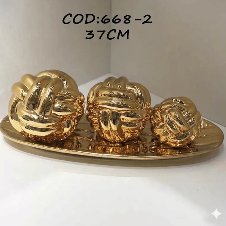 Centro de Mesa Golden Knot – Lujo y Diseño Geométrico 1