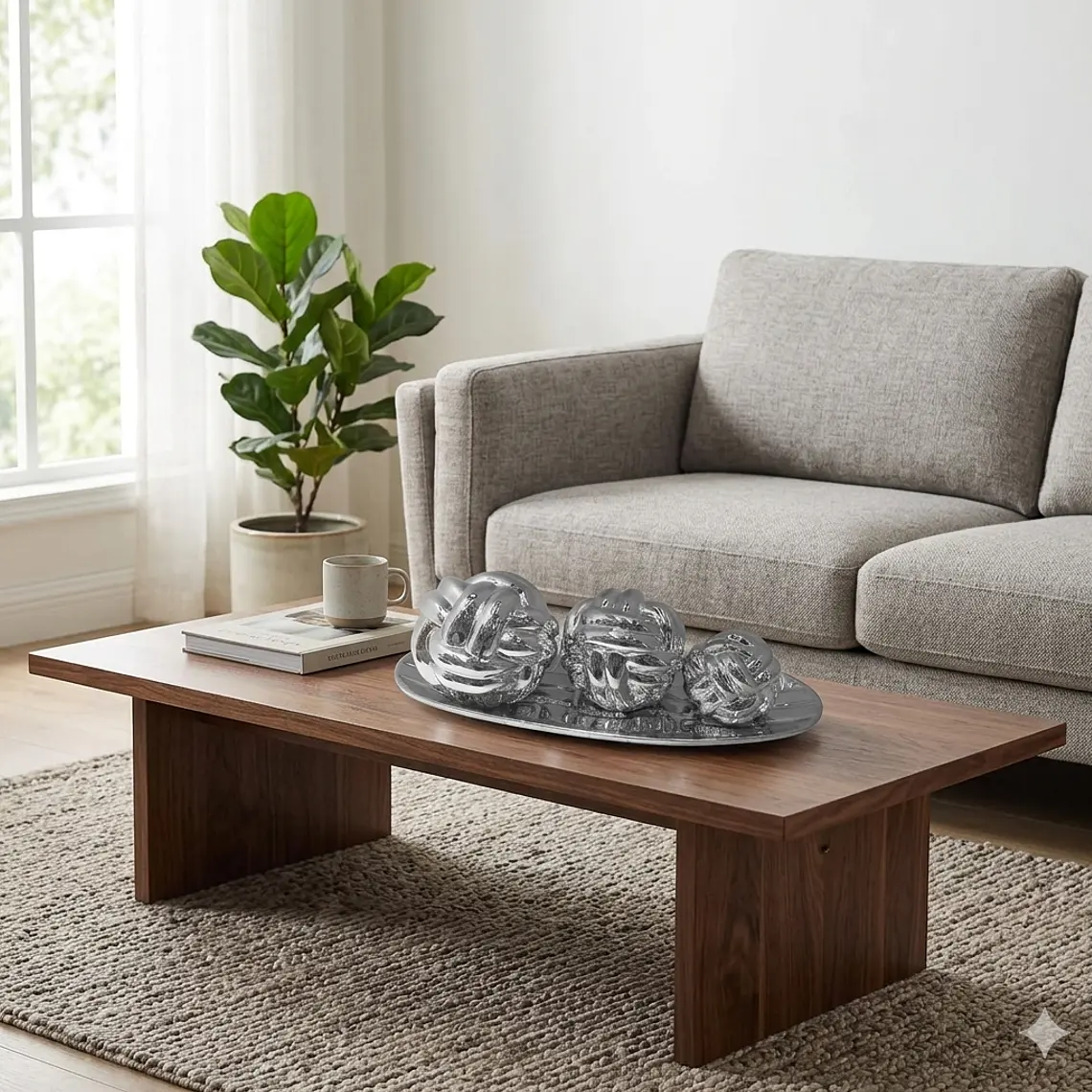 Centro de Mesa Silver Knot – Brillo Cromado y Diseño Contemporáneo 2