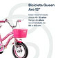 Bicicleta Infantil Queen Aro 12 Rosada - Miniatura 3