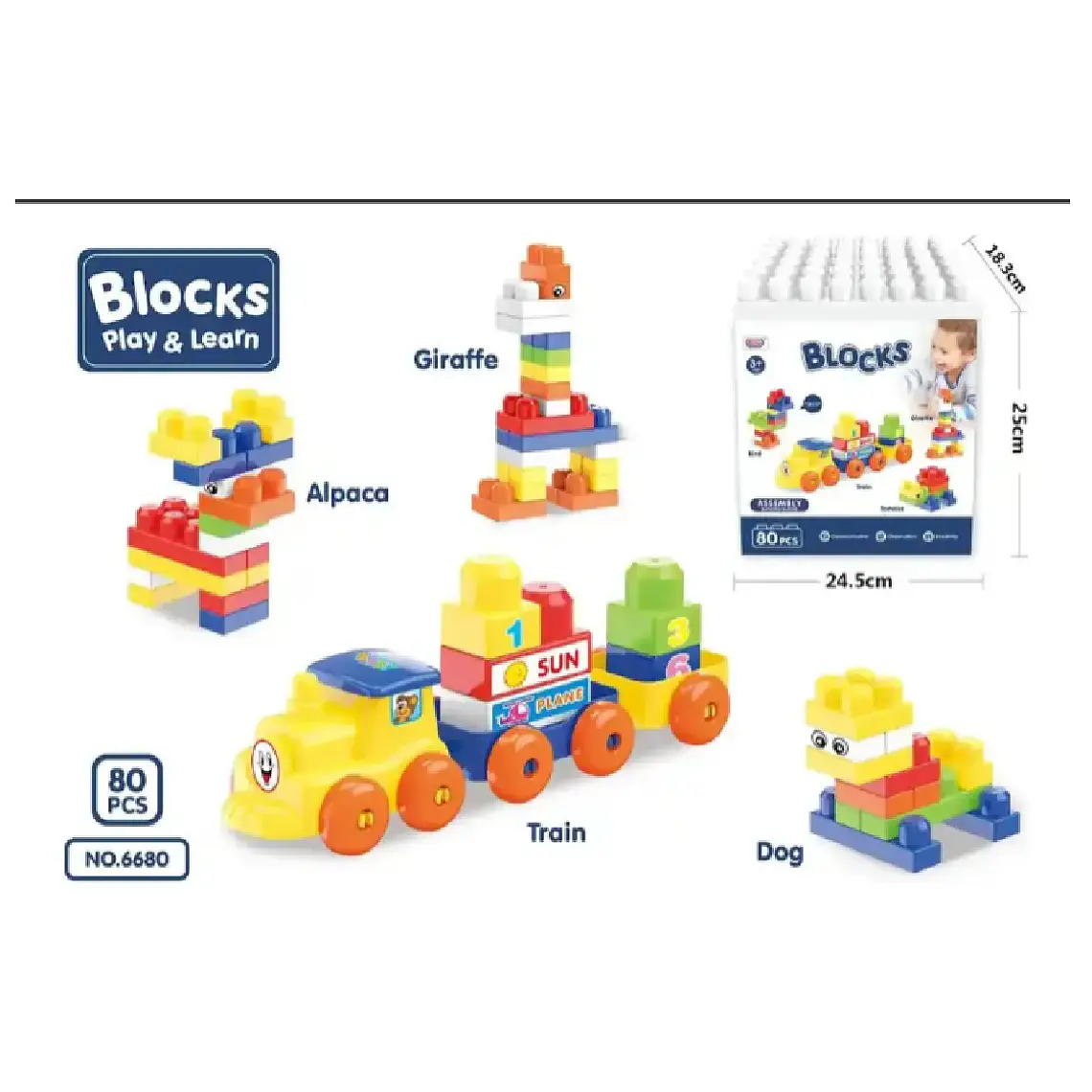 Juego Bloques Construcción 80pcs 2