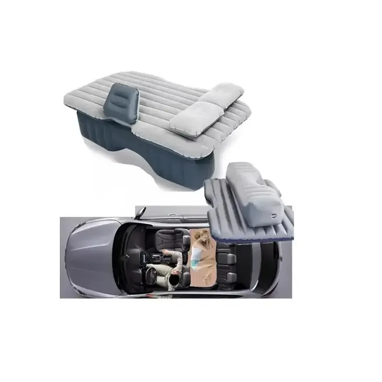 Colchon Inflable Con Compresor 12v Y 2 Almohadas Para Auto 1