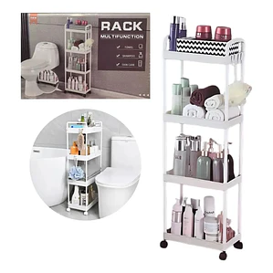 Carro Organizador Estante De Baño / Cocina De 4 Niveles Con Ruedas