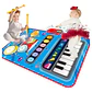 Alfombra Musical Piano y Tambor 2 en 1 para Niños 80x50 cm Portátil - Miniatura 1