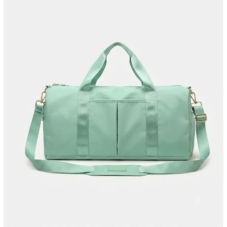 Bolso Deportivo viaje o gym Con Separación negro verde lila 7