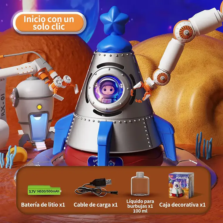  Máquina De Burbujas Automática Recargable Con Giratorio 3
