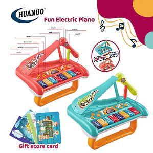 Piano de Juguete Multifuncional de 8 Teclas con Micrófono