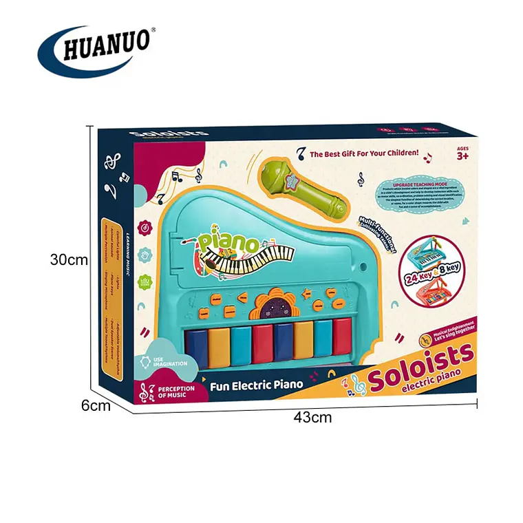 Piano de Juguete Multifuncional de 8 Teclas con Micrófono 3