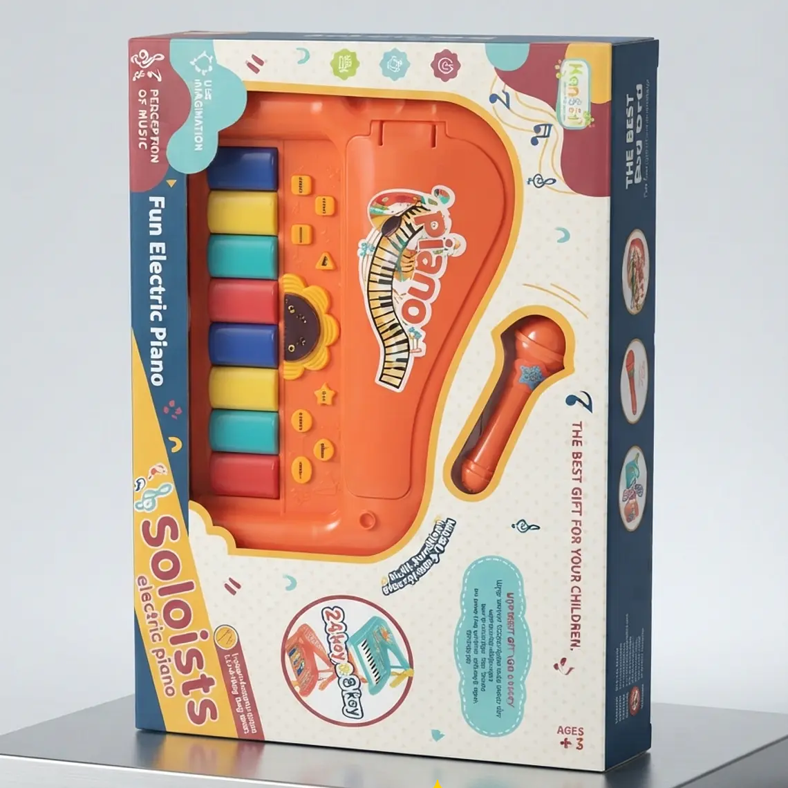 Piano de Juguete Multifuncional de 8 Teclas con Micrófono 4