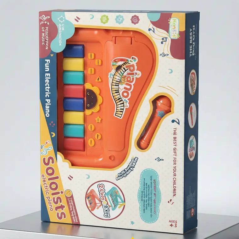 Piano de Juguete Multifuncional de 8 Teclas con Micrófono 4