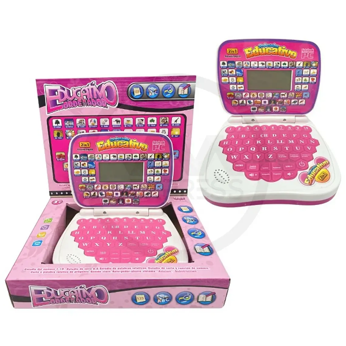 Computador Didactico Educativo Niños Rosa 1