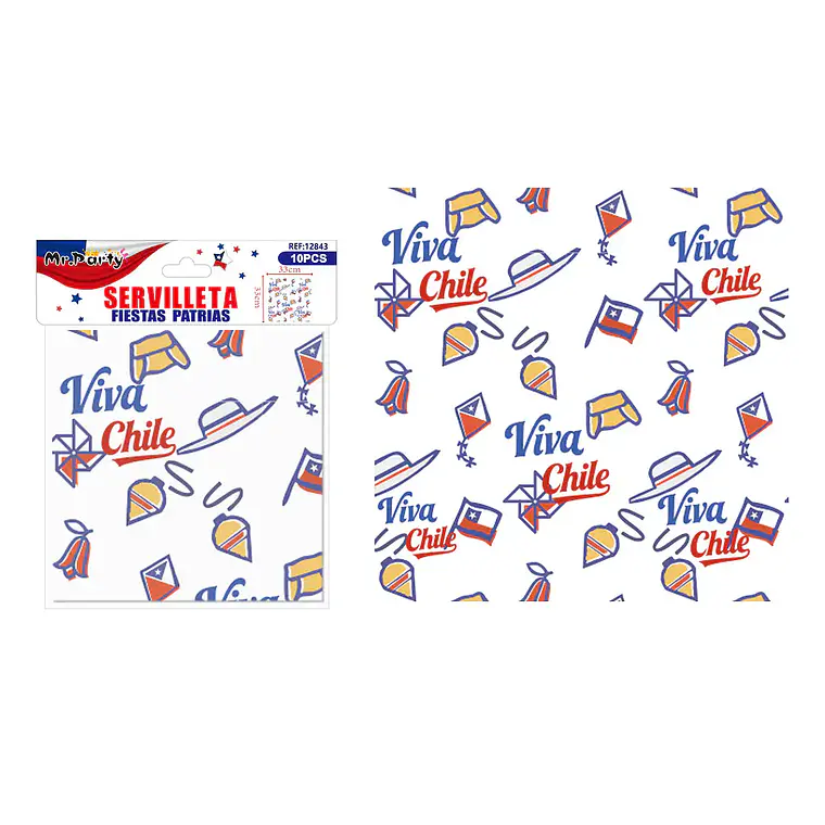 Pack 3 Servilletas Fiestas Patrias 33cm 30unid 3